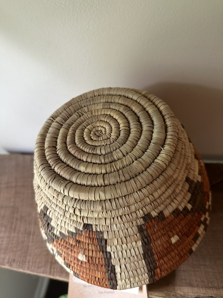 Shalimar Collection Butterfly Themed Handmade Coiled Basket COA