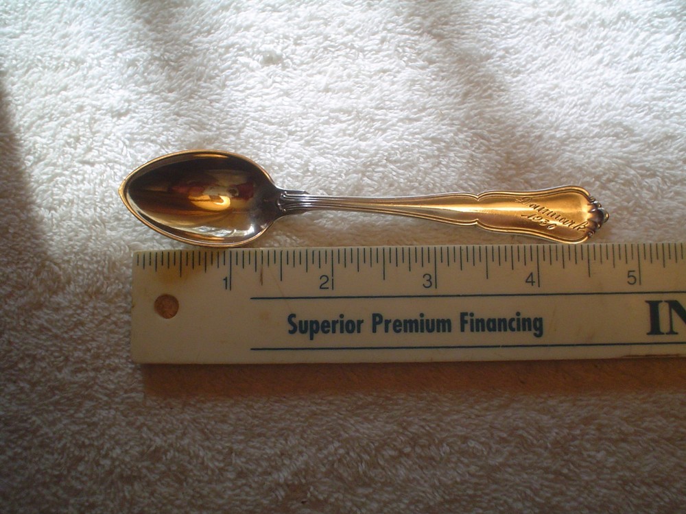 1930 DENMARK STERLING SILVER THREE TOWER HALLMARK STRECKER COLLECTOR SPOON