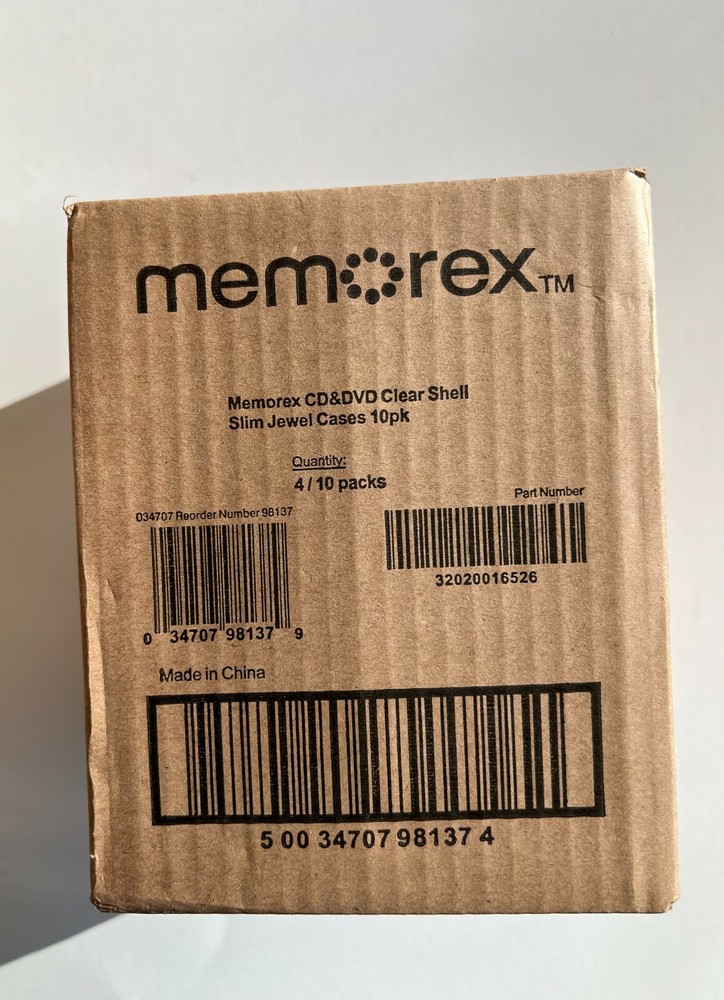 4X10PK New Memorex CD & DVD Clear Shell Cases Thin Clam Shell C-SHELL