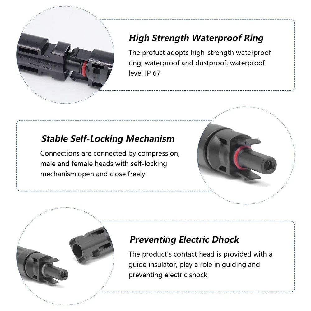 30A Quick Release Fuse Holder In-line Solar Panel Cable PV Connector 1000V DC