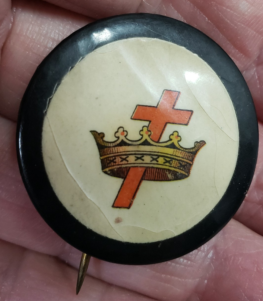 Whitehead and Hoag Masons Masonic Pin Button Celluloid READ