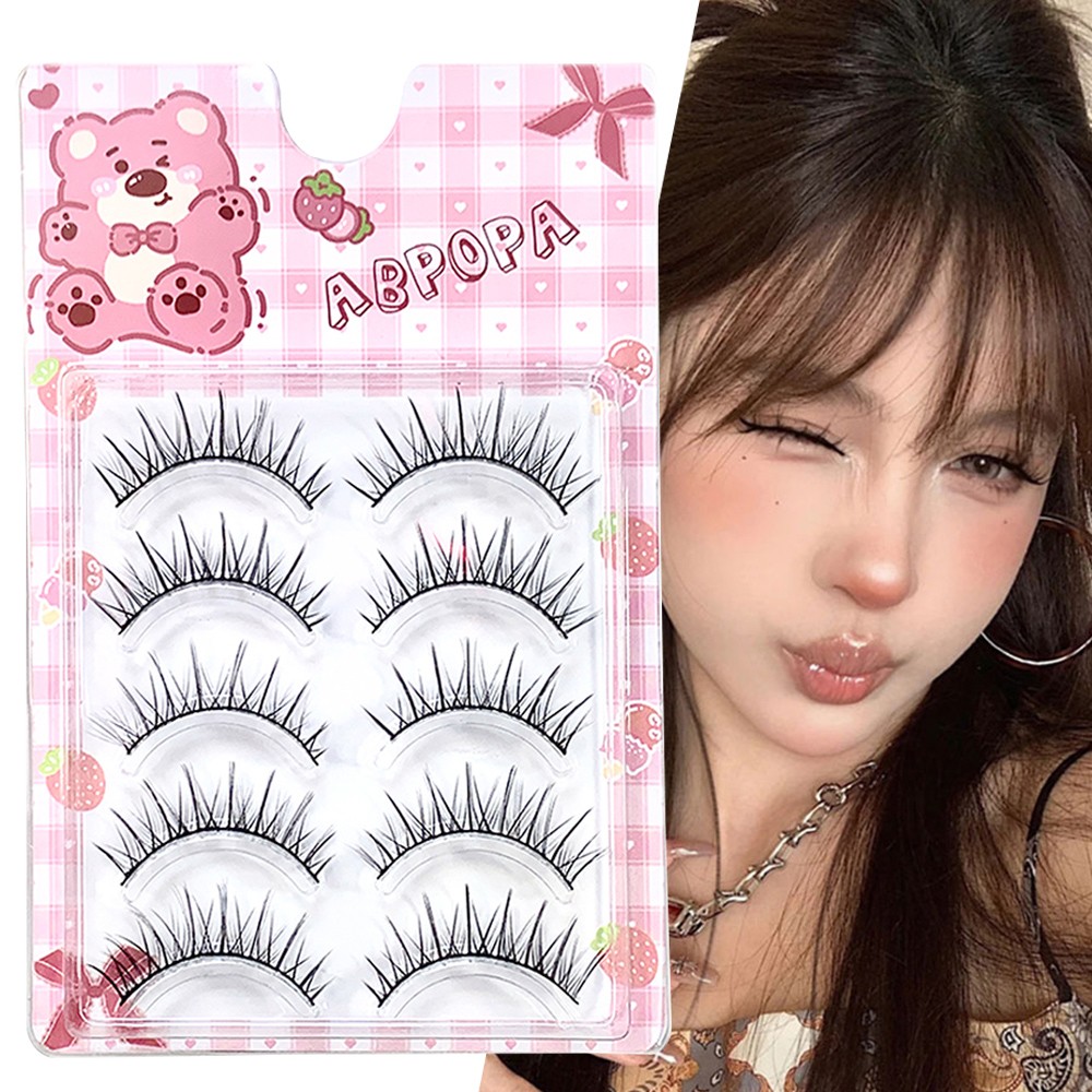 Natural Dense Eyelashes For Makeup 12mm Black False Eyelashes Set