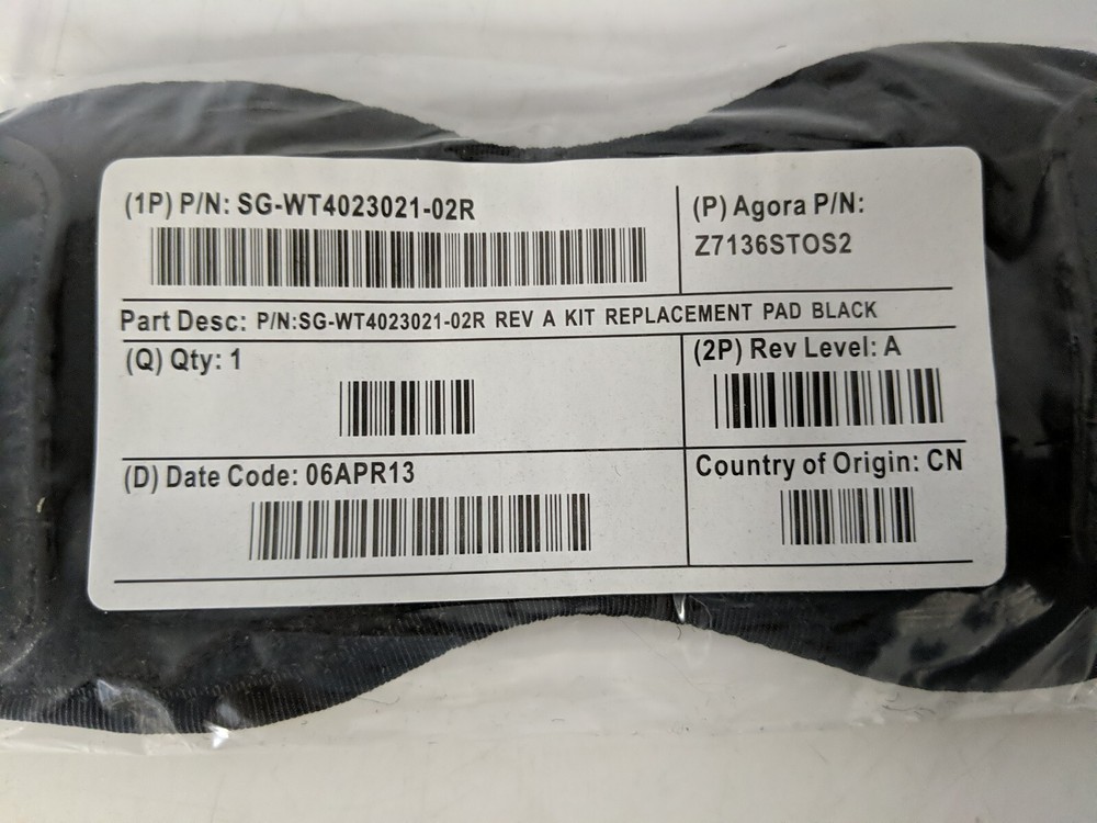 SG-WT2023021-02R KIT REPLACEMENT PAD BLACK