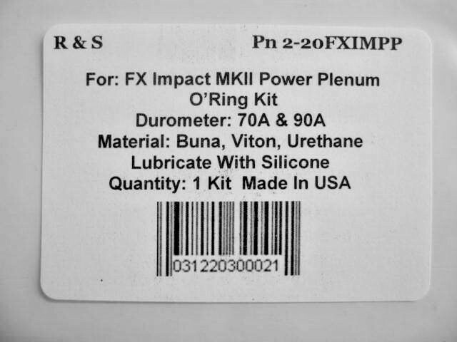 FX Impact MKII Power Plenum O-Ring Kit / R&S 2-20FXIMPP