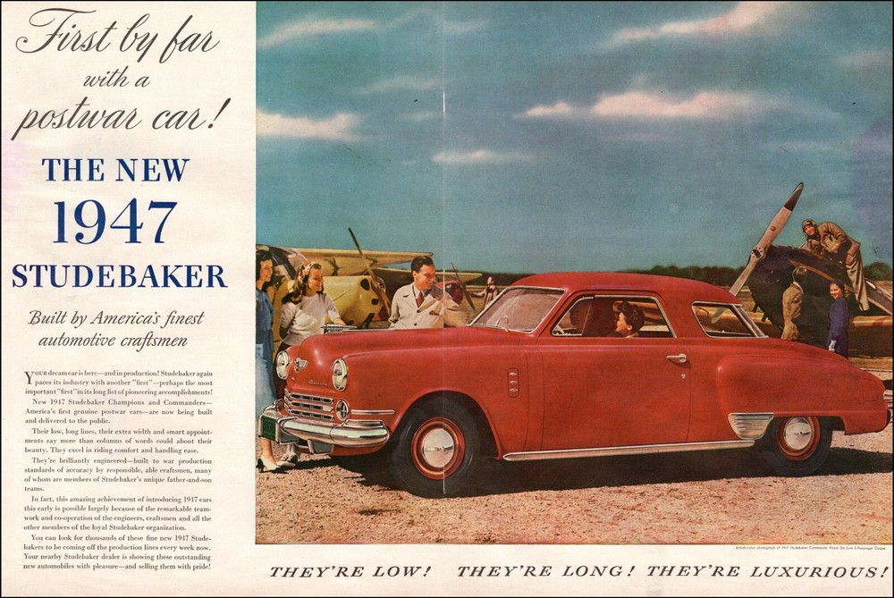1947 Classic Car New '47 STUDEBAKER Commander Regal De Luxe & Old Planes 041224