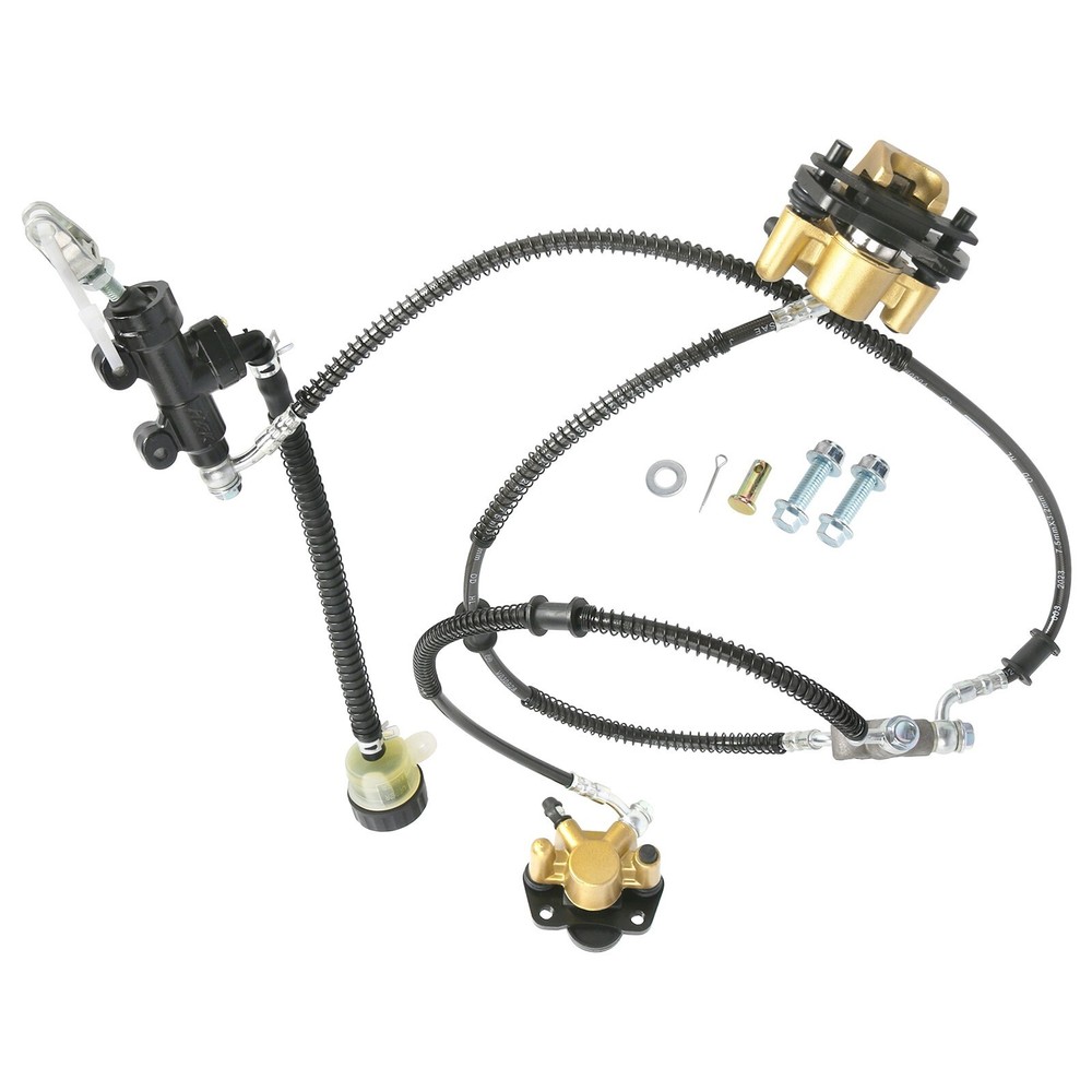Front Hydraulic Disc Brake Caliper Rotor Kit 4 Stud Spindle Hub For Golf Buggy