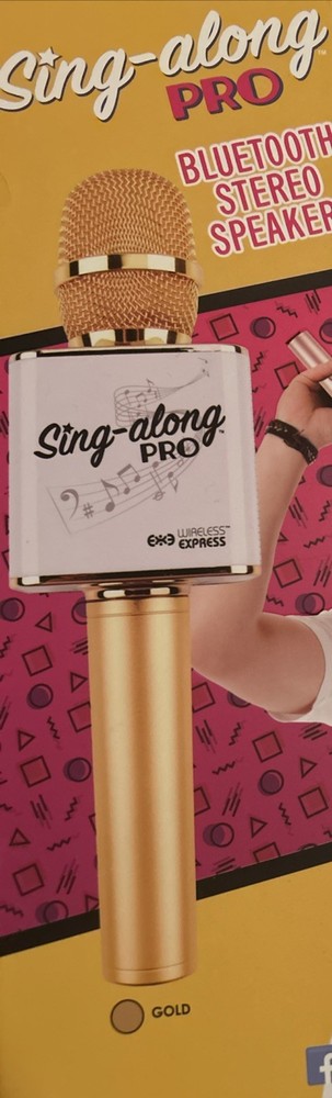 Sing-along PRO Bluetooth Karaoke Microphone and Speaker (Gold)