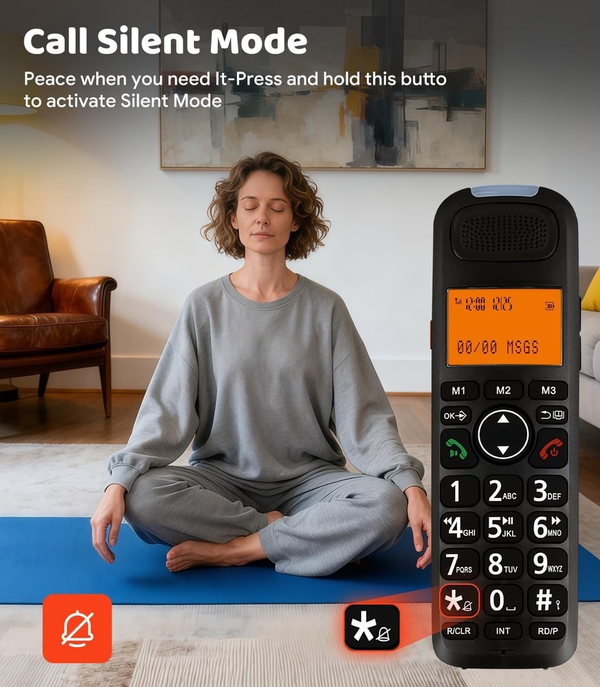Sangyn Cordless Phone with Digital Answering Machine, Duplex Handset
