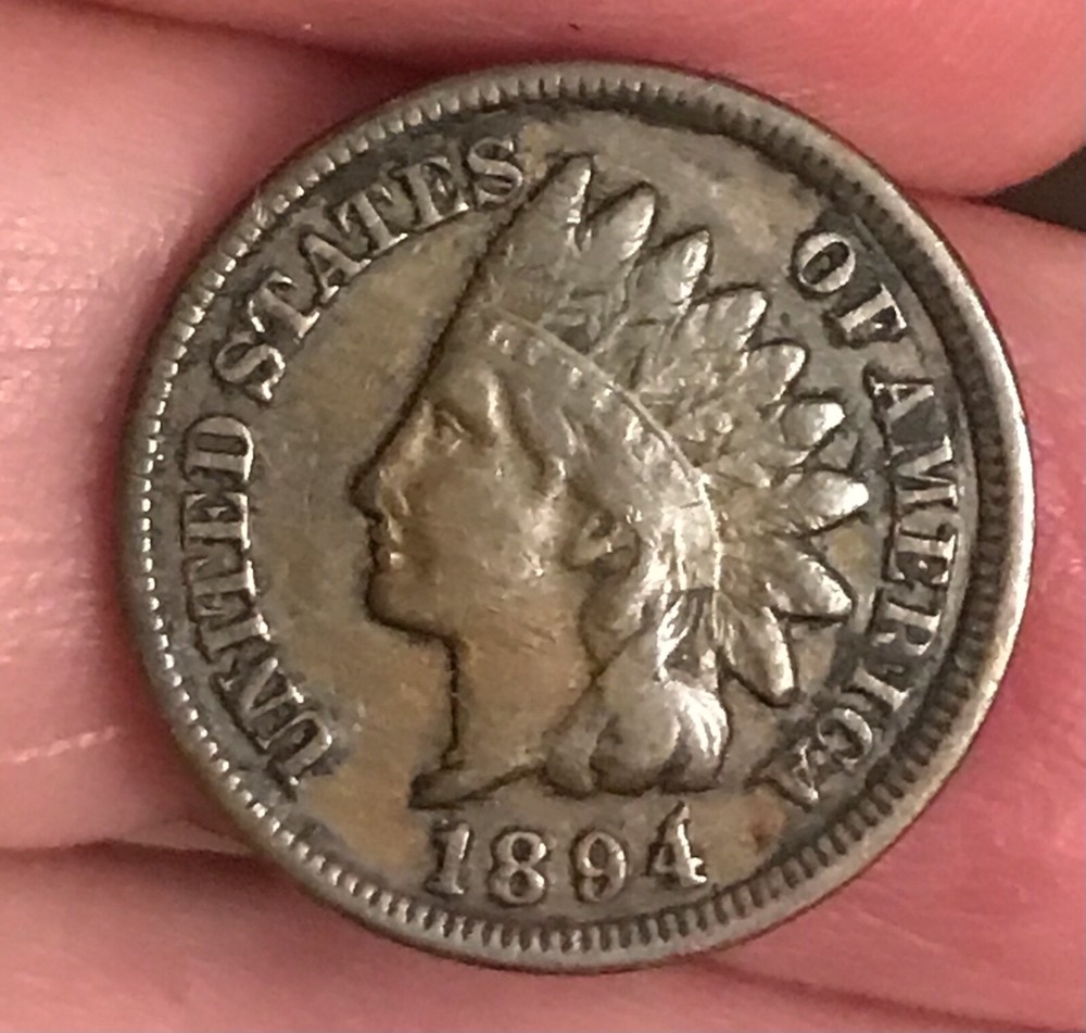 1894/4 Indian cent , VF , scarce