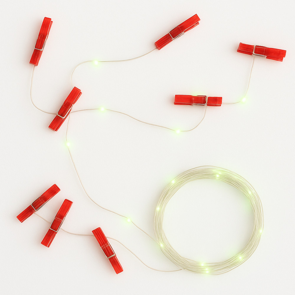 Elegani 3-Pack 36 LED Red Photo Clip String Lights