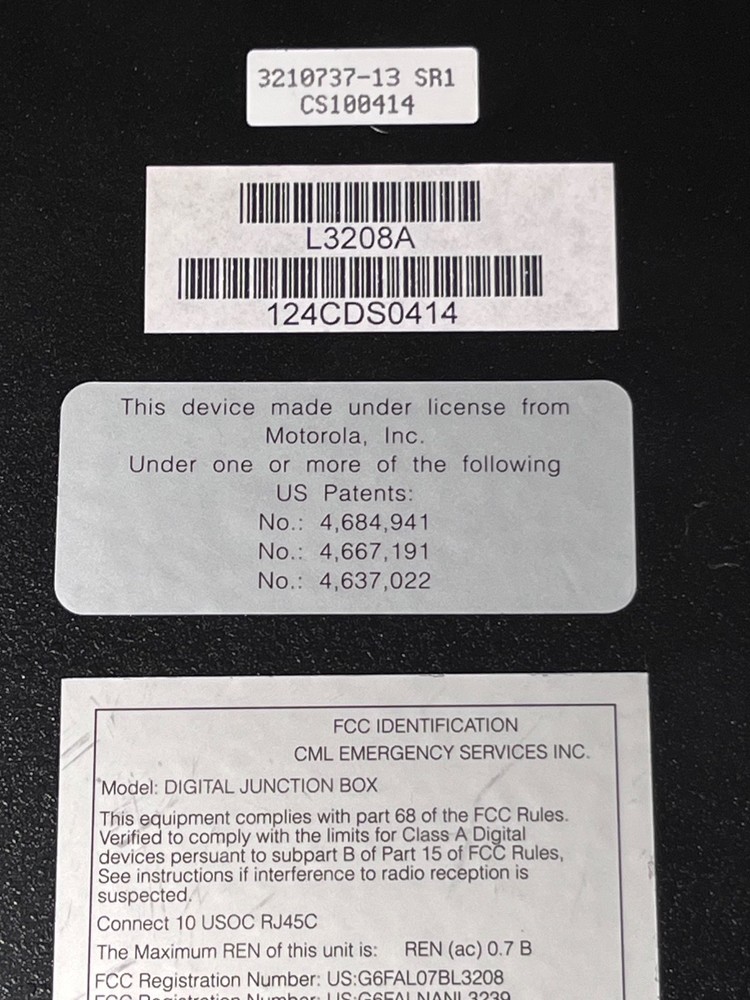Motorola L3208A Digital Junction Box Controller GlobTek AC Adapter Cable