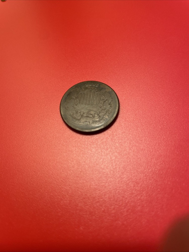 1864 Copper 2 Two Cent piece Coin