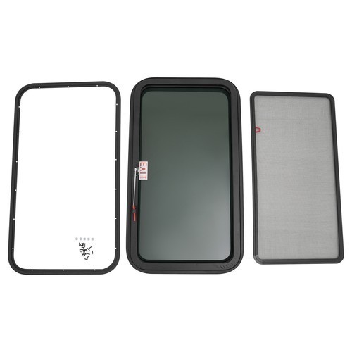 RV Exit Window Push Out Glass Camper Window Venting Window Rectangular 30-40°
