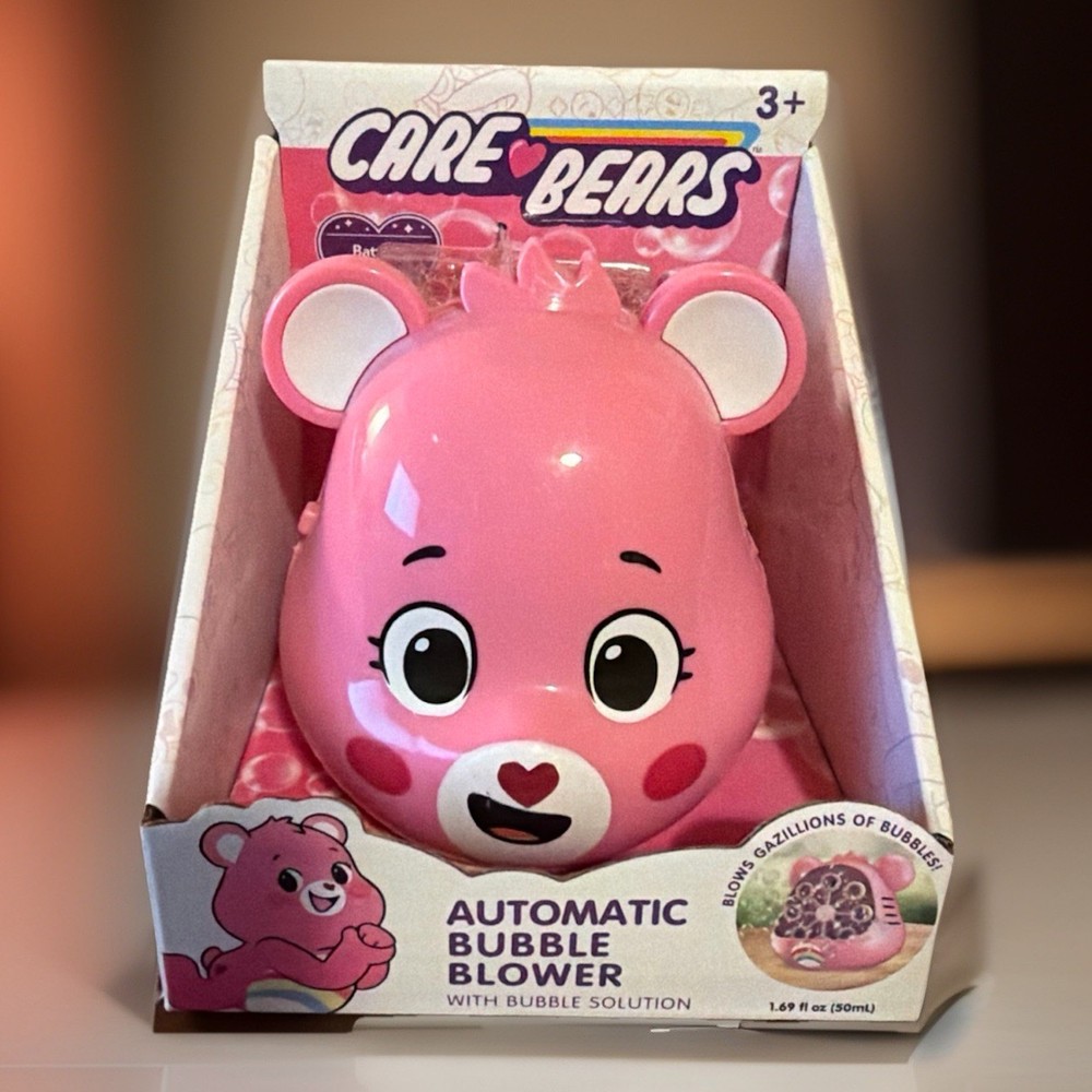 CaRe BeArS Automatic Bubble Blower PINK Toy w/Bubble Solution-Battery Powered