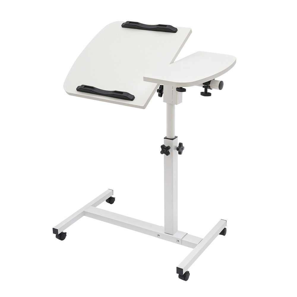 Adjustable Laptop Desk Rolling Notebook Computer Stand Food Tray Bed Sofa Table