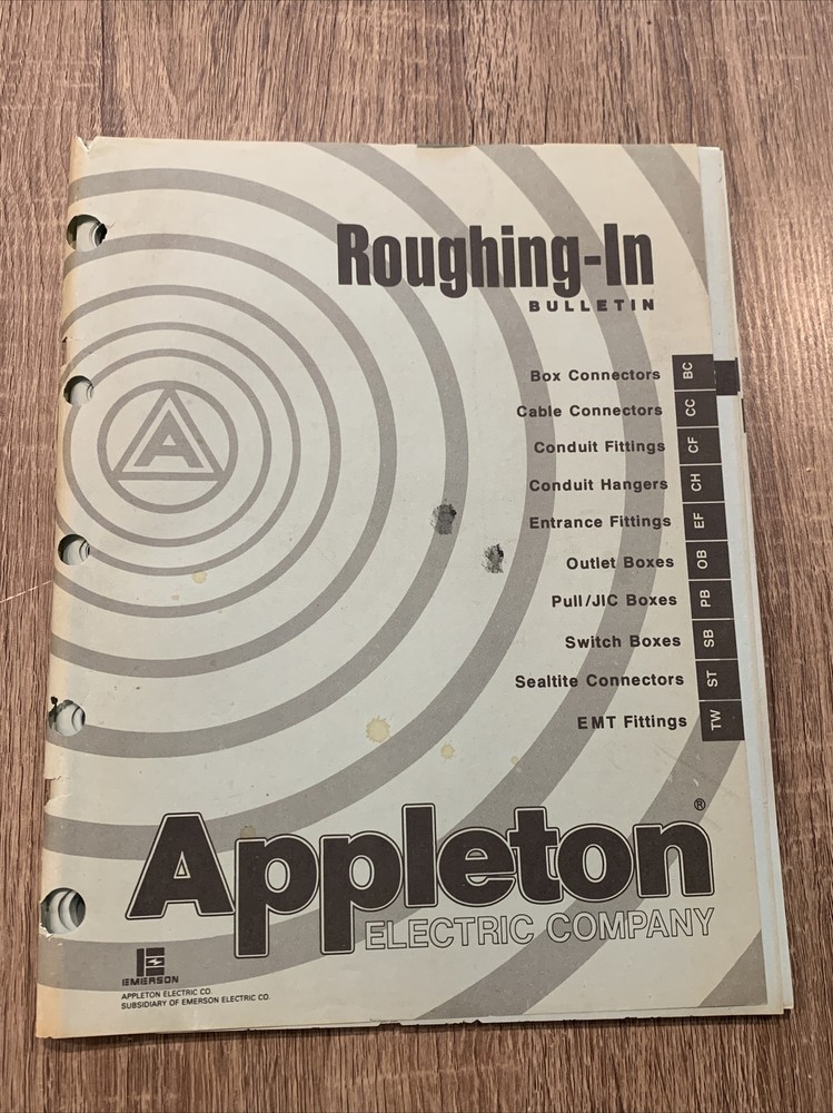 Appleton Electric Company Roughing-In Bulletin 1984