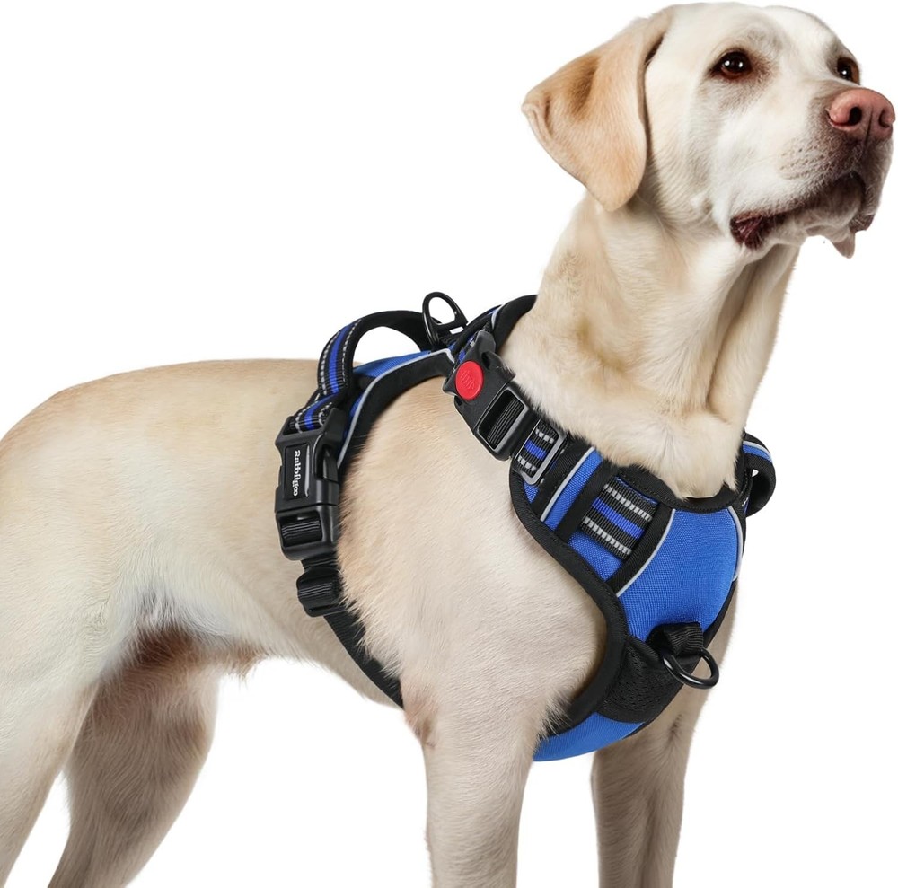 Dog Harness Medium Sized No Pull Pet Harness W/ 3 Buckles Adjustable Soft Padded