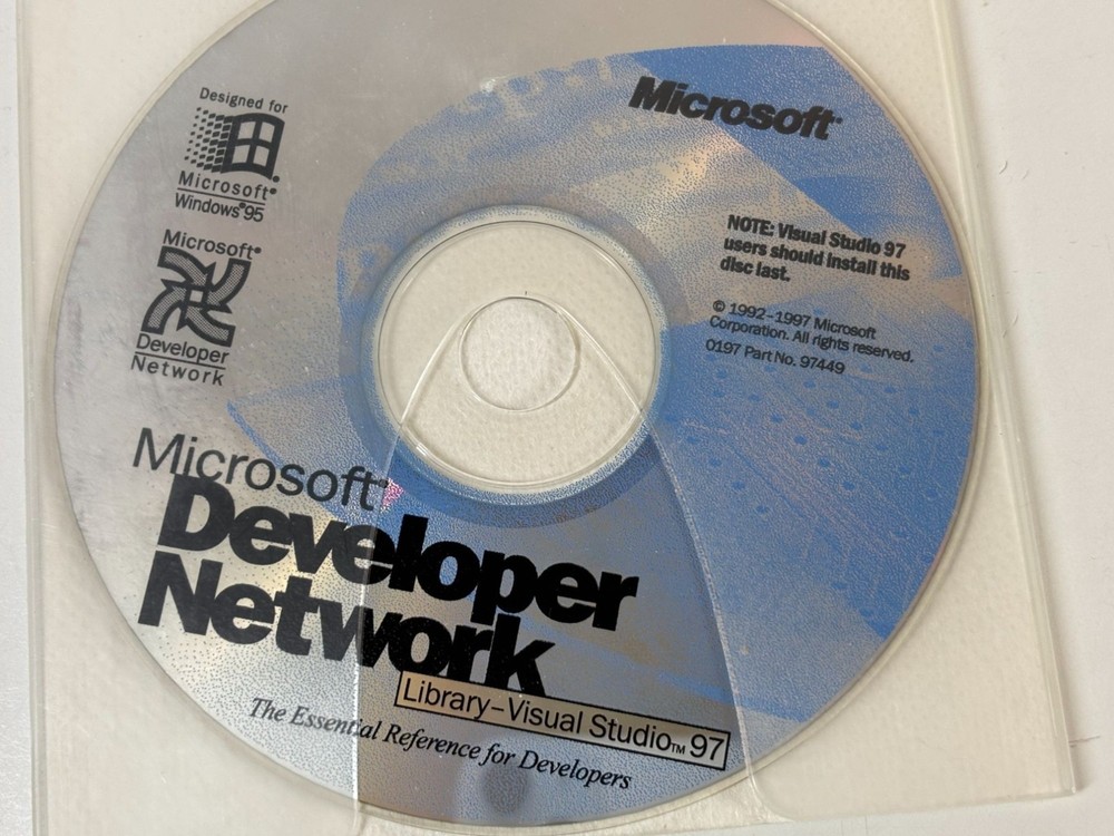 Rare Microsoft Developer Network Library Visual Studio 97 CD-ROM Vintage Softwar