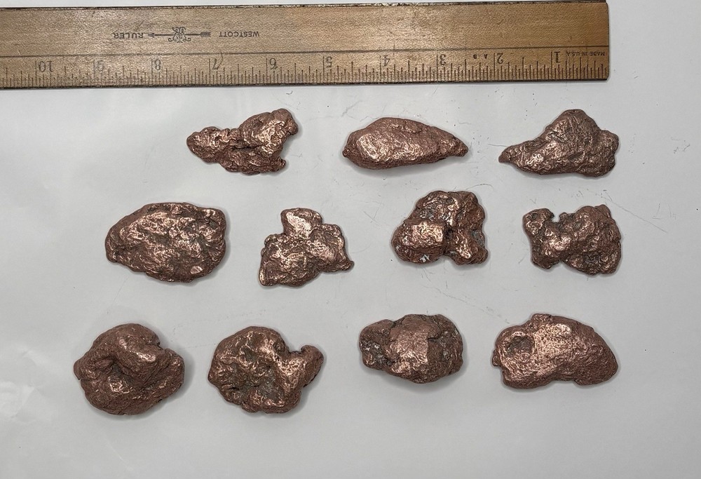 Native Upper Michigan Native Keweenaw Solid Copper Specimen Nuggets 2 Pound Lot