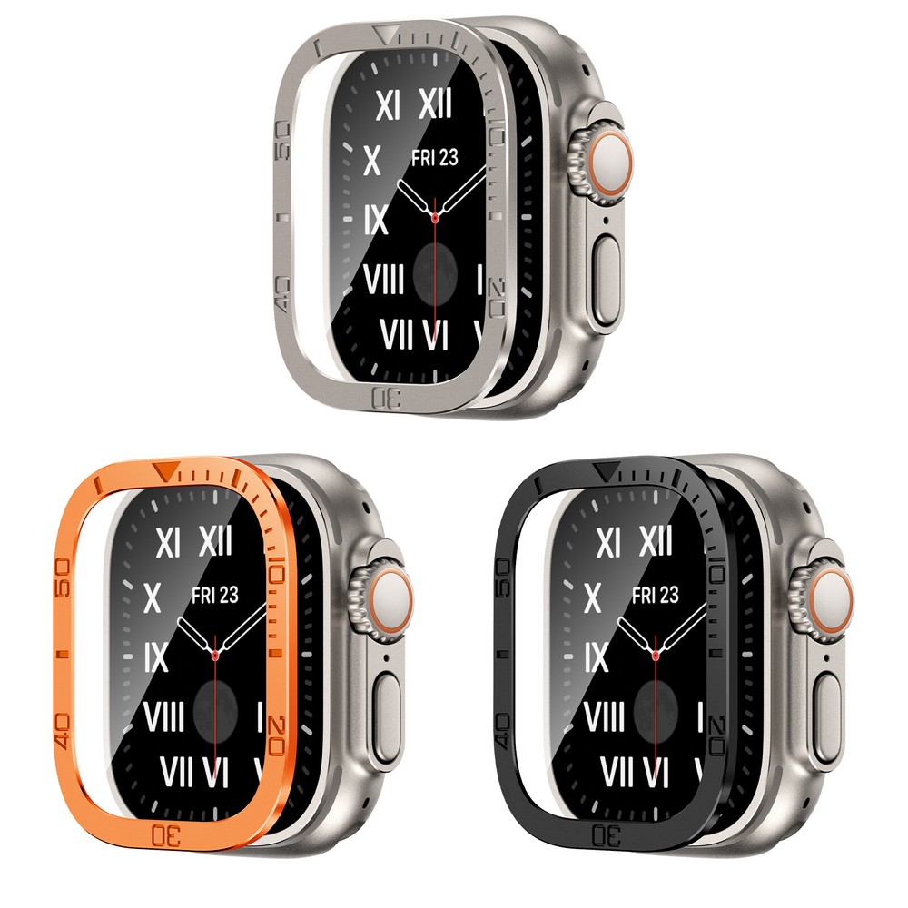 For Apple Watch Ultra 2/1 49mm Case with 1/2 Pack Tempered Screen Protector