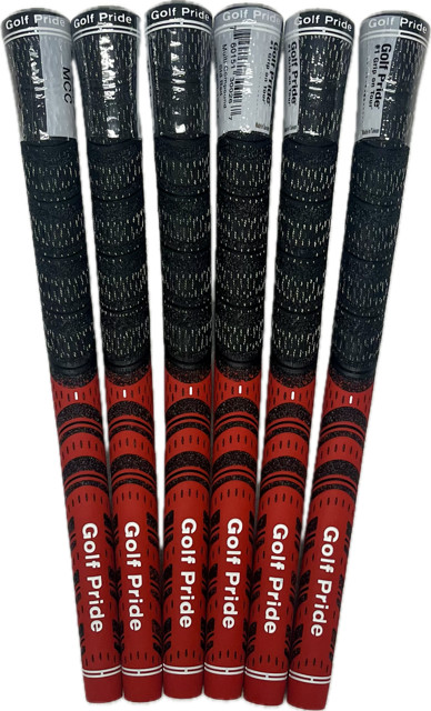 Golf Pride Multi-Compound Cord Grip (Red/Black) Standard (Set of 6)