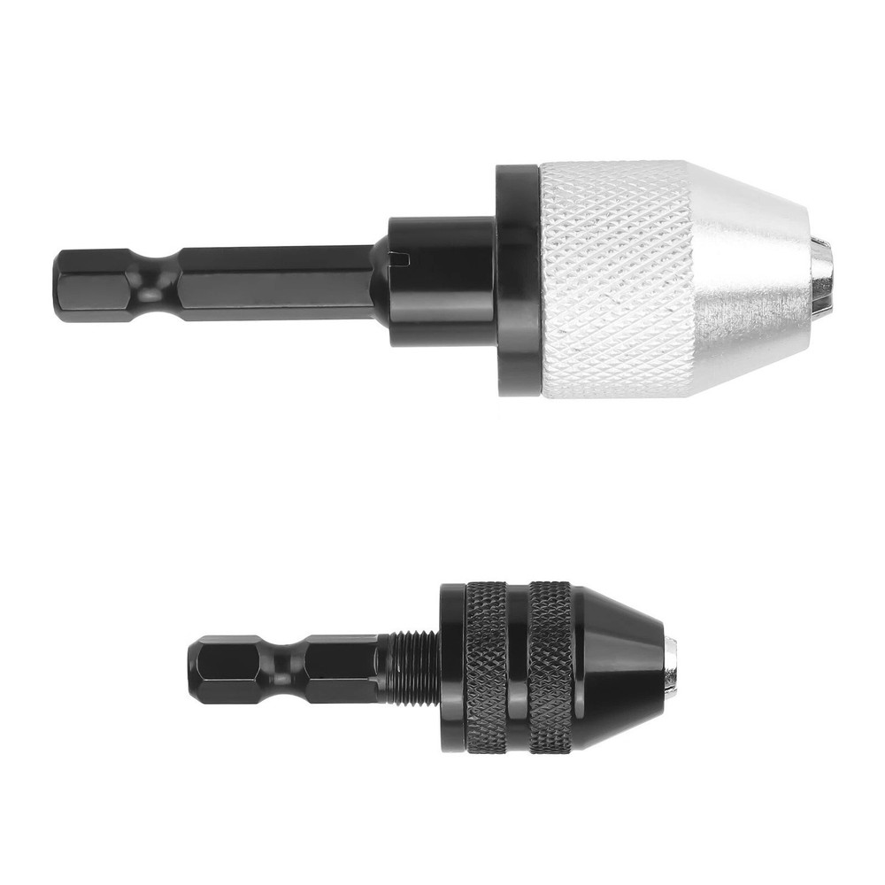 2x Keyless Drill Chuck Adapter 1/4" Hex For Power Tool Quick Change Accessory