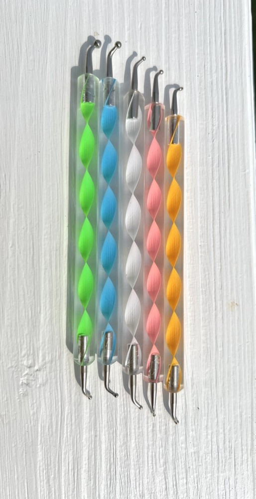 Curved dotting tools for dot mandalas set of 5 dotting tools, bent dotting tools