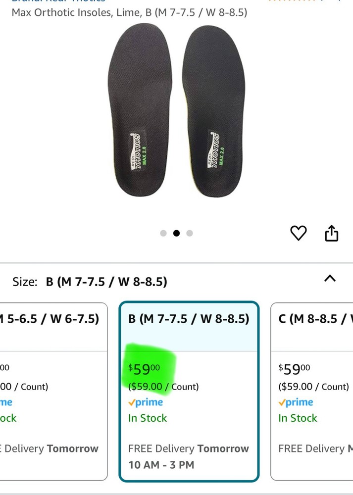 Redi-Thotics Max Orthotic Insoles - Size A-no original packaging