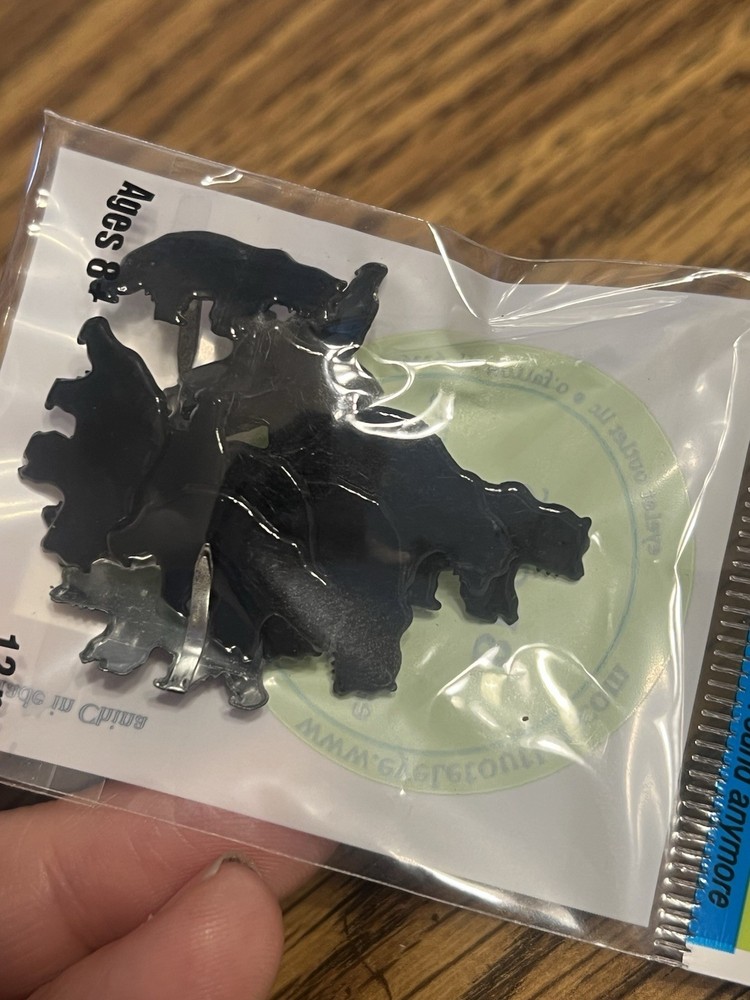 Eyelet Outlet Shape Brads 12/Pkg Black Bear Brads