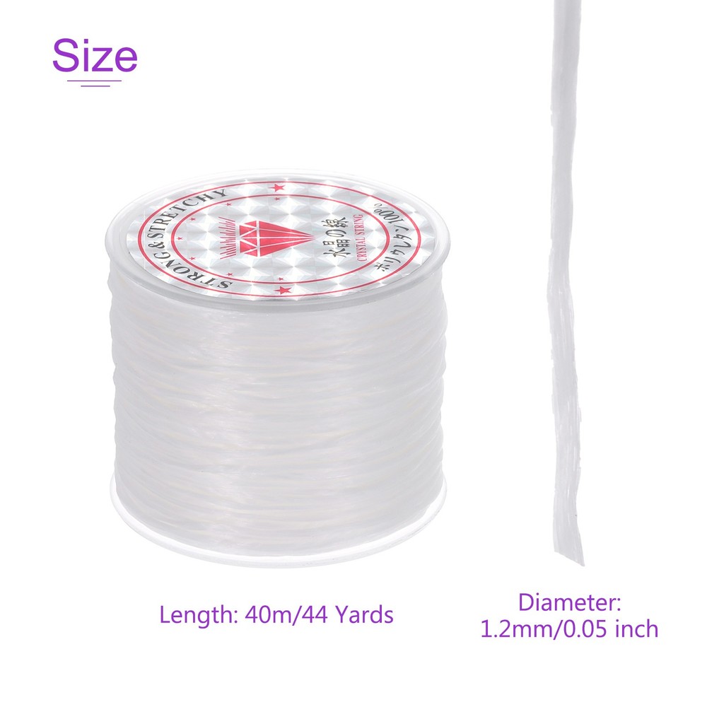 Elastic String for Bracelets,1.2mm Stretch Bead Cord Strings White ,40m