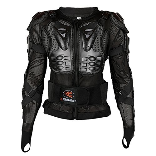 Motorcycle Full Body Armor Protector Removable Racing Jacket Large Black