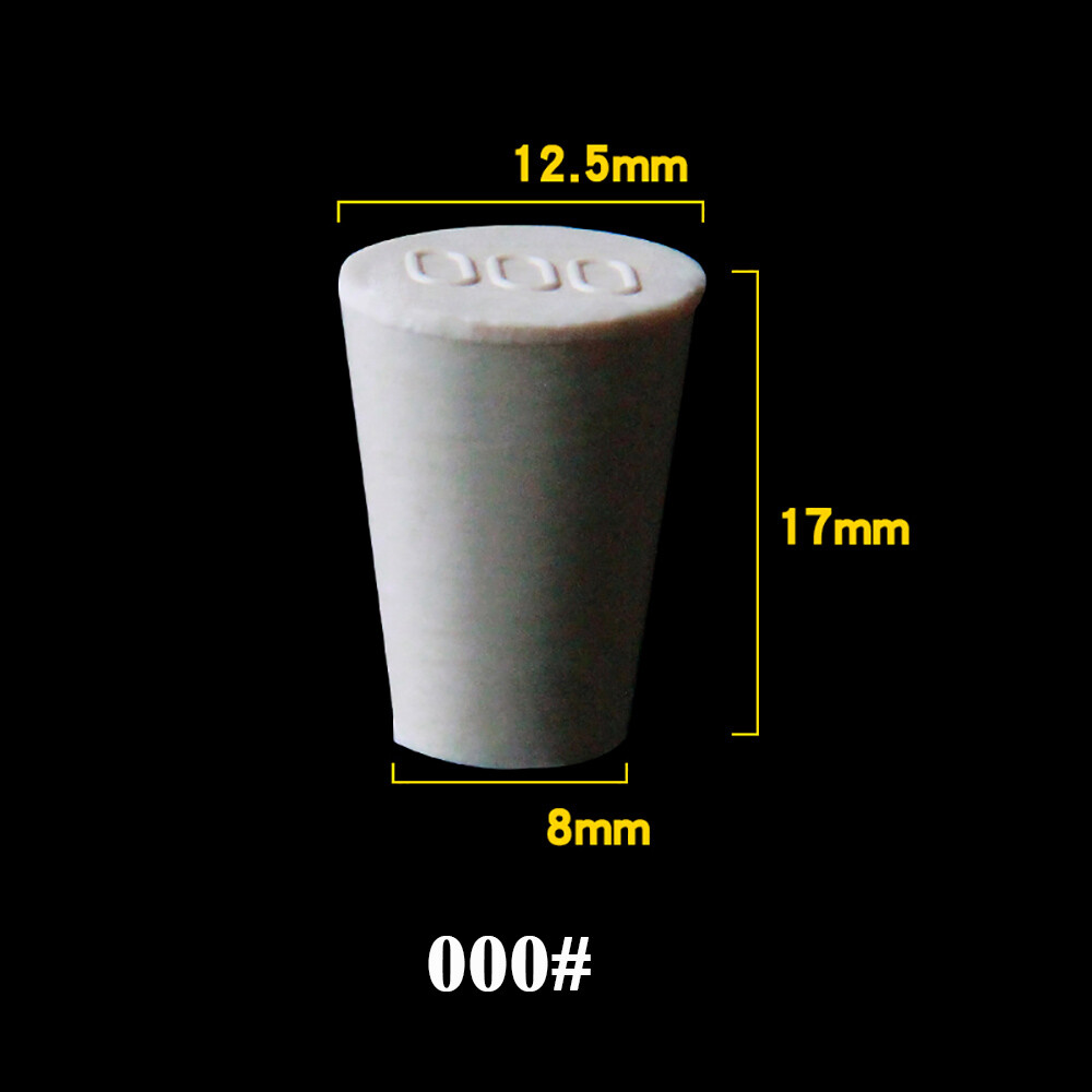 Rubber Bung Stopper Tapered Plug Solid Test Tubes Bungs Solid Hole Stopper White