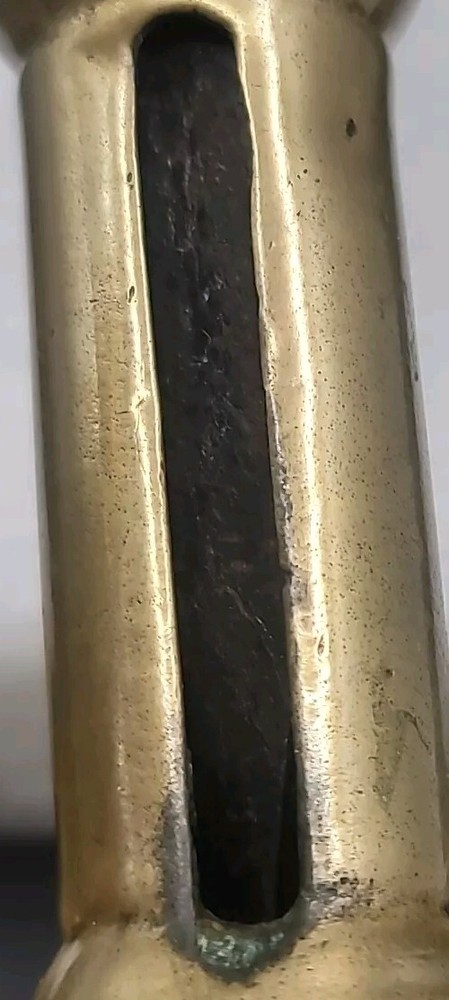 Vintage French Side Slide Brass Candlesticks
