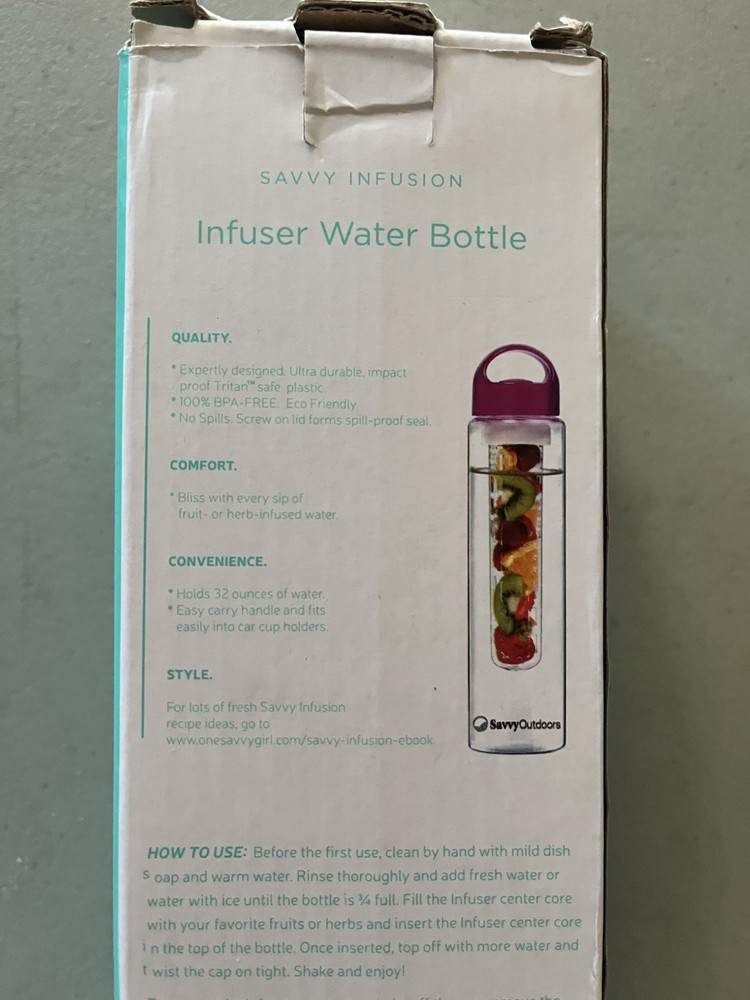 Water Bottle Fruit Infuser Savvy Outdoors New In Box