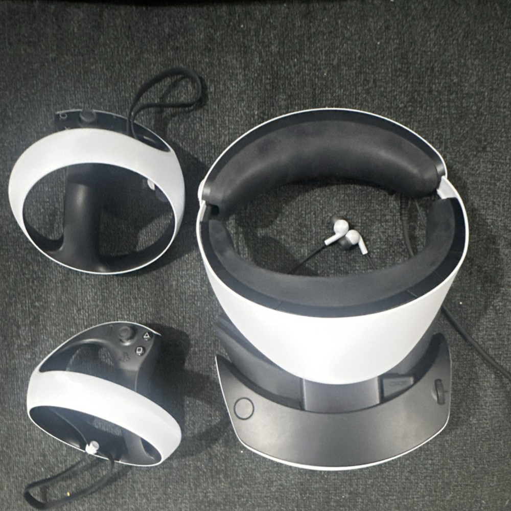 PlayStation VR2 Wired White Headset Bundle with Controllers & Earbuds