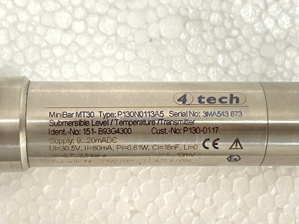4 tech Minibar MT30 type;P130N0113A5 Submersible Level/Temperature/Transmitter