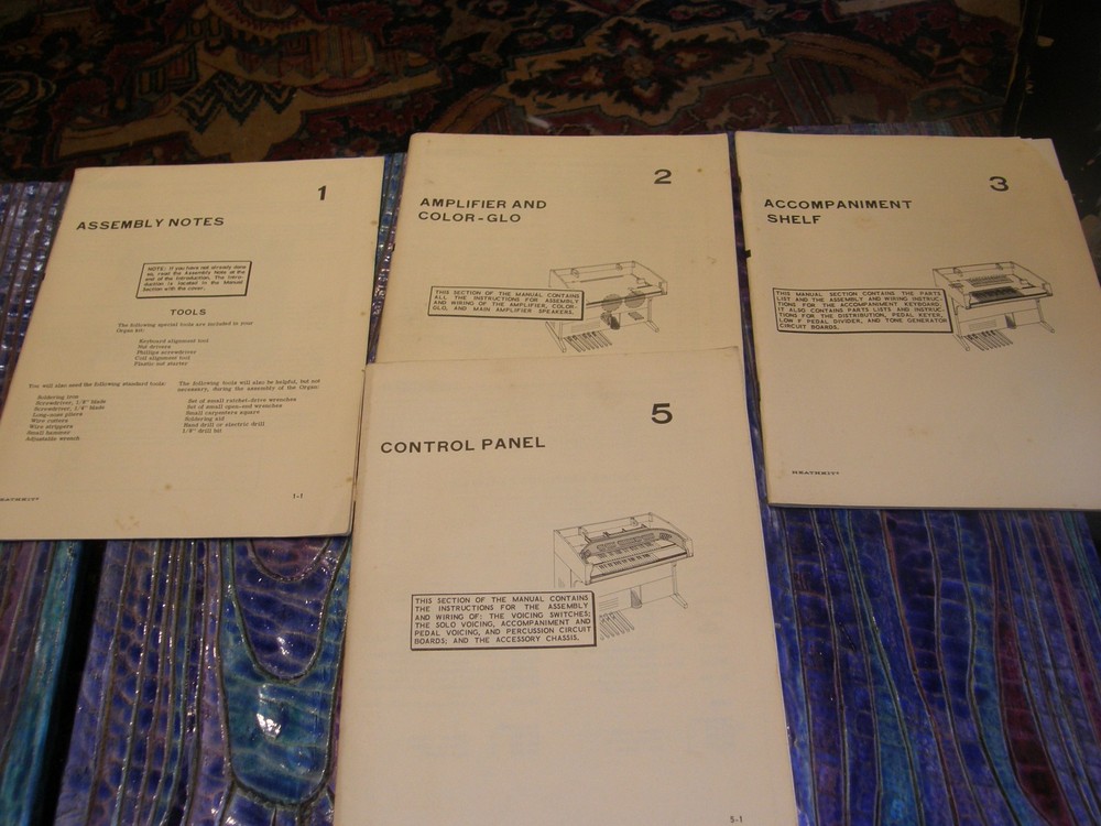 Heathkit Organ Assemby manual, notes, control panel, Amplifier & Color-Glo