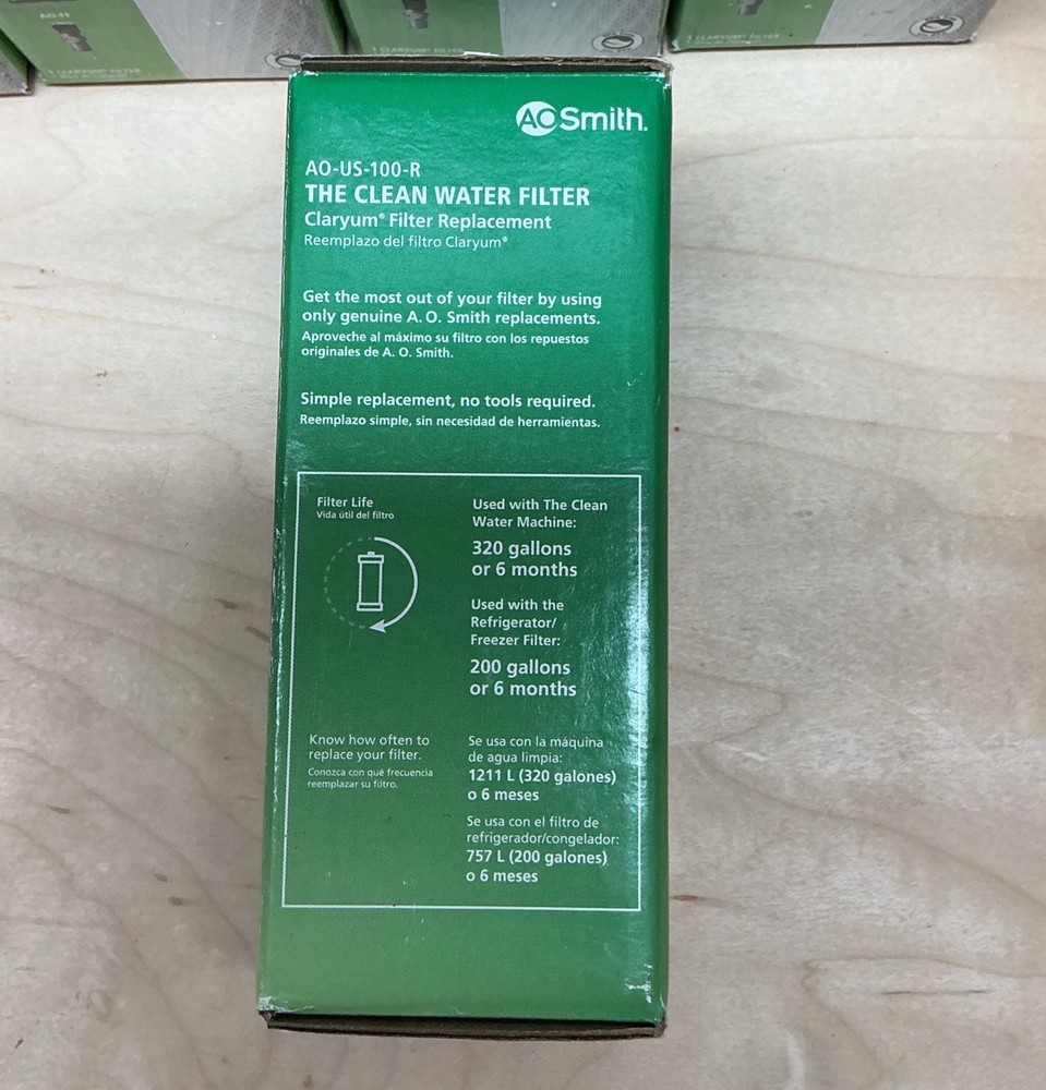 7-Pack Genuine AO Smith AO-US-100-R Claryum Replacement Water Filter -New Sealed