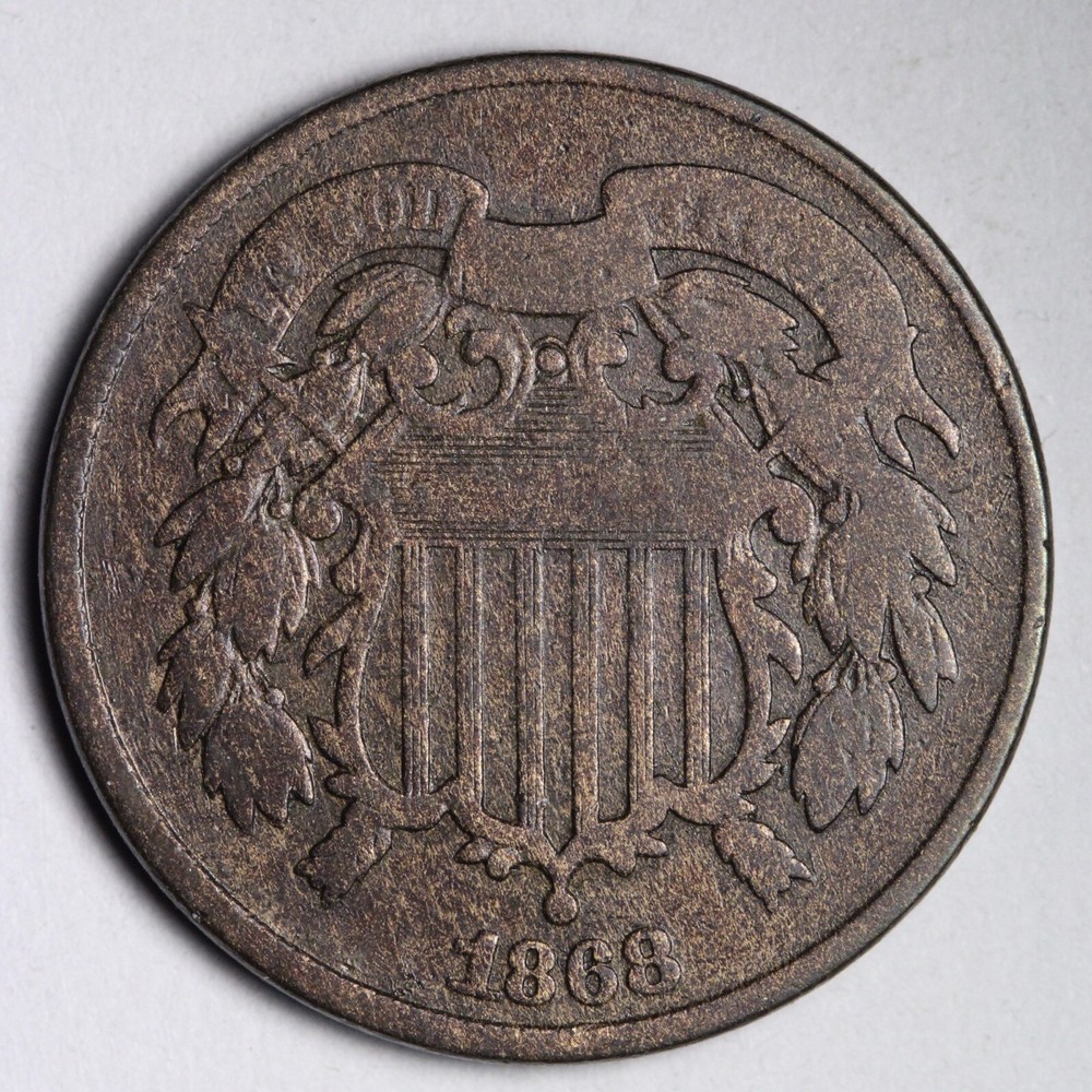1868 Two Cent Piece CHOICE VG E382 SKCA