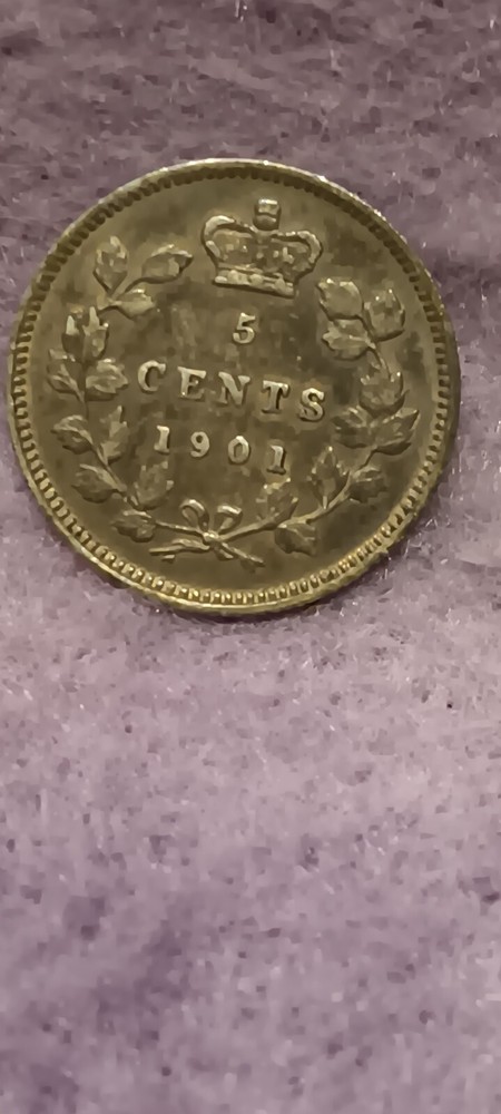 CANADA ~ 1901 ~ 5 CENTS ~ SILVER ~ CH XF