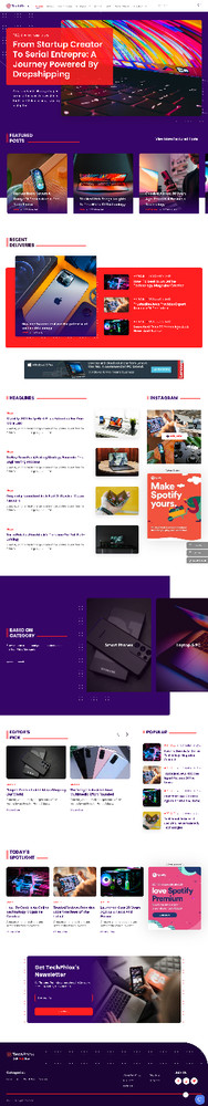 Tech Blog Website Design with Free VPS Web Hosting and Installation