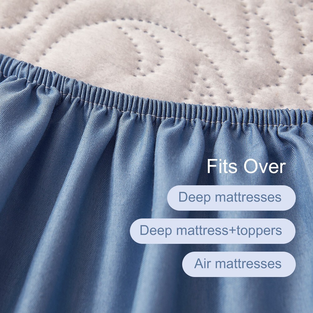 Quilted Fitted Mattress Cover Elastic Fitted Mattress Protector with Deep Pocket