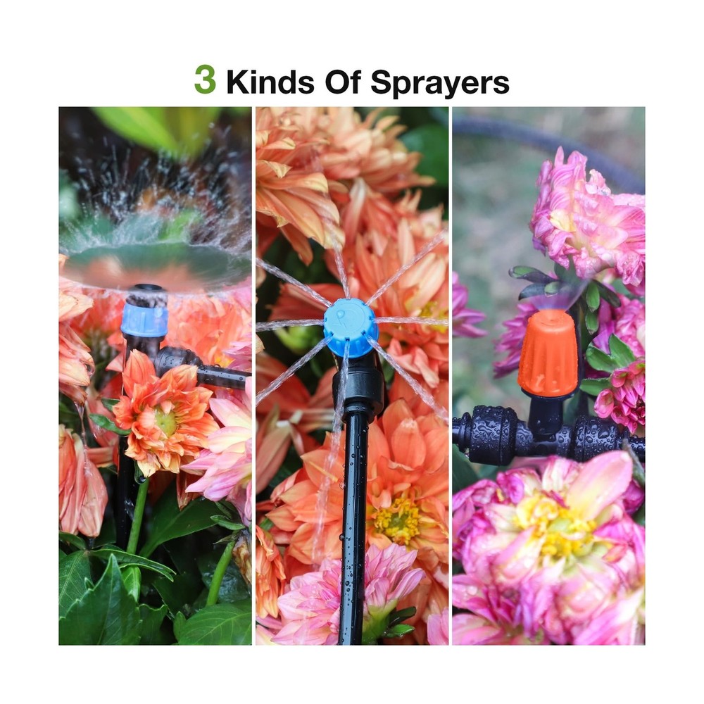 MIXC Greenhouse Micro Drip Irrigation Kit Automatic Irrigation System Patio M...