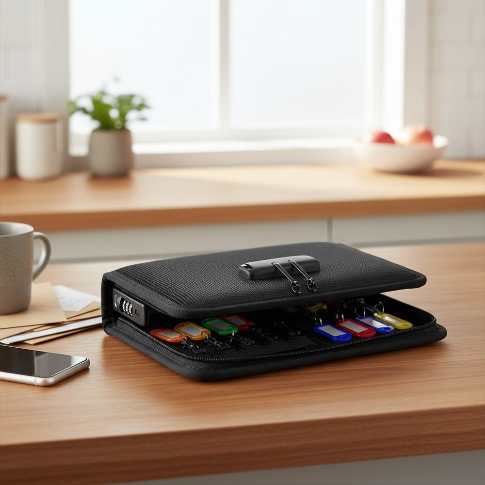 20Key Storage Box w/ Code Key Cabinet Organizer Wall Mount with Combination Lock