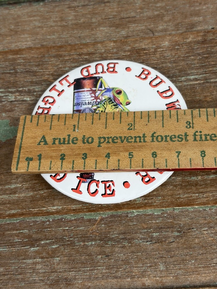 Lot 2 Budweiser Bud Light 3" Metal Pin Pinback Button Frog Toad On Location