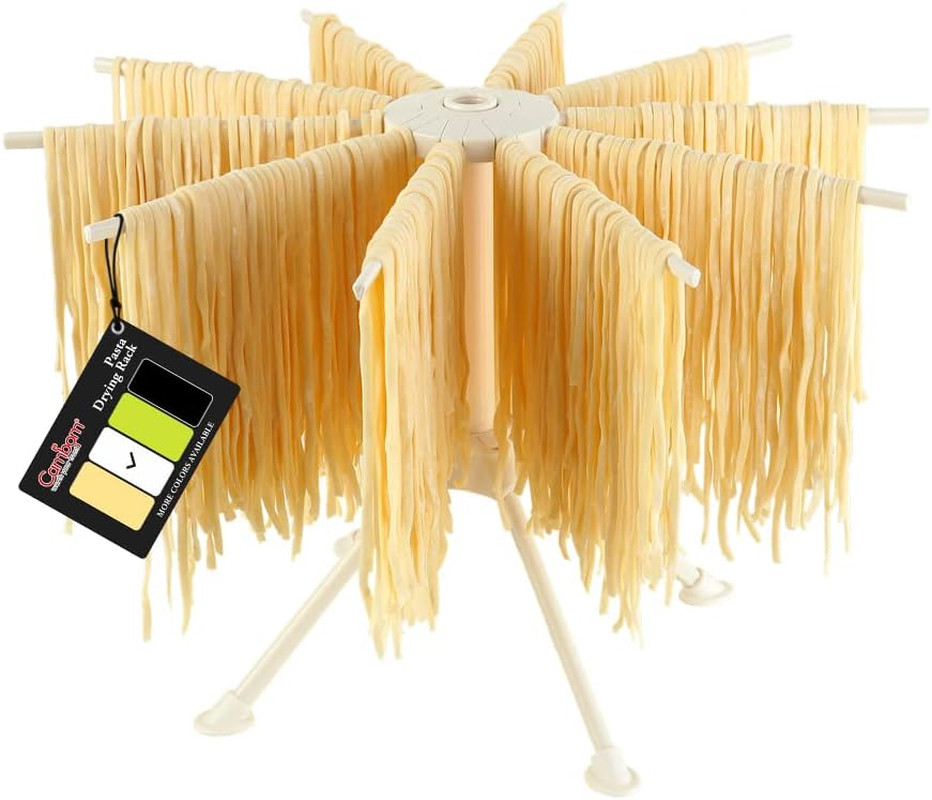 Collapsible Pasta Drying Rack - Spaghetti Noodle Drying Rack with 10 Bar Handles
