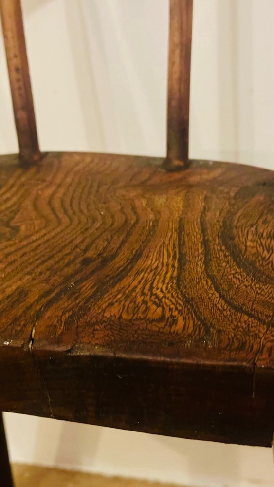Antique apprentice piece stick back chair authentic primitive very rare original