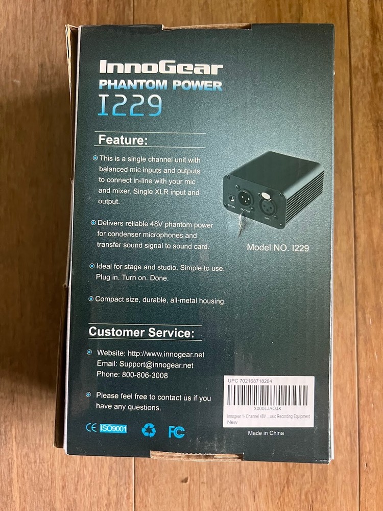InnoGear I229 48V Phantom Power New Box Open