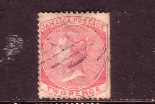 JAMAICA....    1860  2d rose....cv £50 used