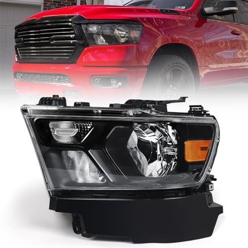 Halogen Headlights Assembly Compatible with Dodge Ram 1500 2019-2022 LH